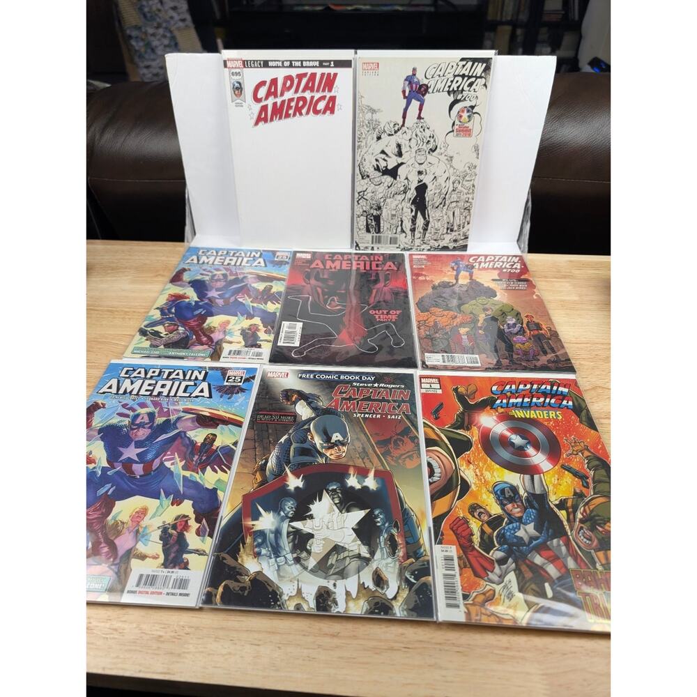 Captain America Comic Lot of 8 #695 Blank & #700 Retailer Variants, + Extras